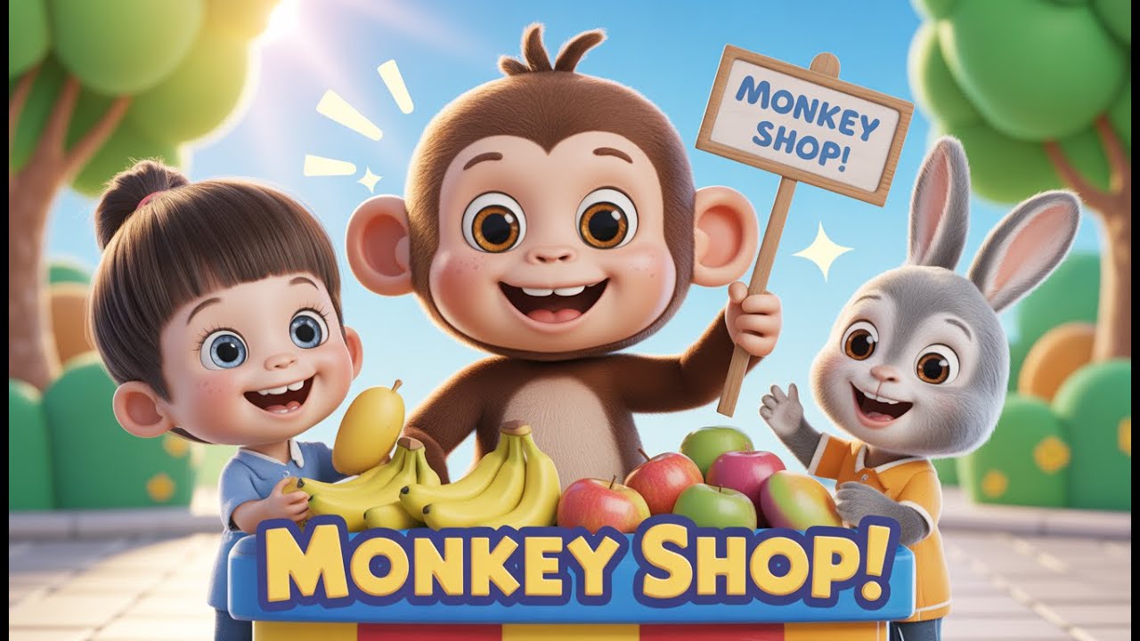 सब बंदर से फल खरीदते हैं 😲 | Monkey Shop Story | Kids Song 3D