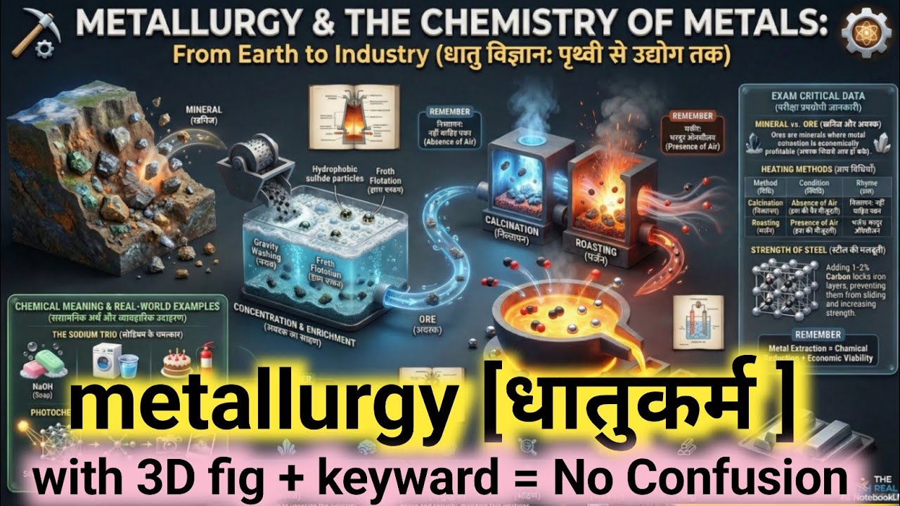 Metal, Non-Metal,Ore & Metallurgy ,dhatu,adhatu,ayask 10th,12th, SSC, Railway,UPSC,State PCS,CUET