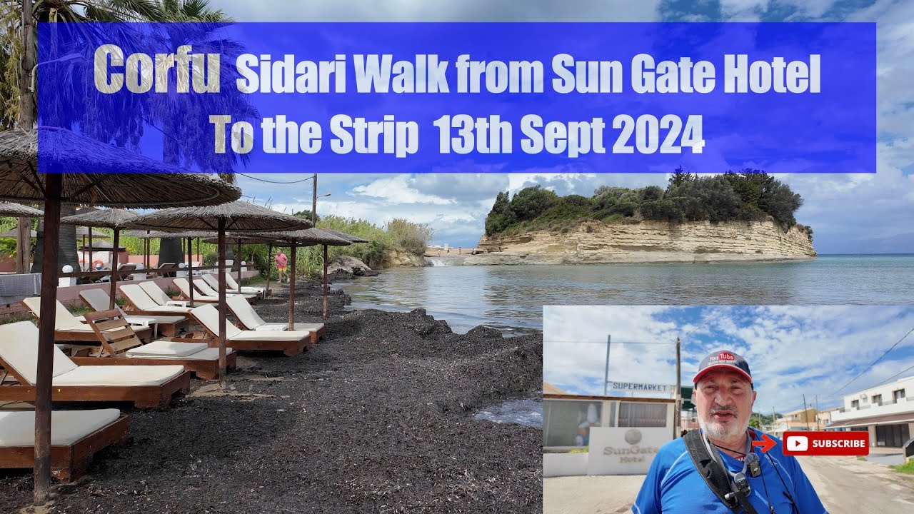 Corfu Sidari Walk from Sun Gate Hotel To the Strip 13 th Sept 2024