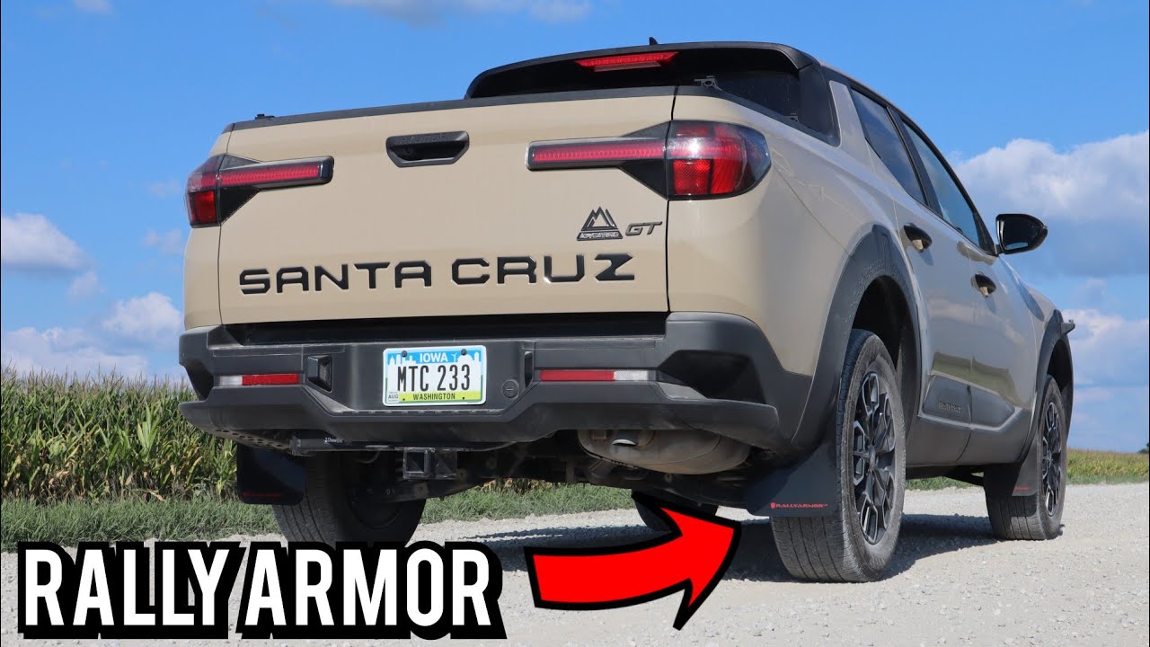 Hyundai Santa Cruz Mud Gaurds, Rally Armor Install.