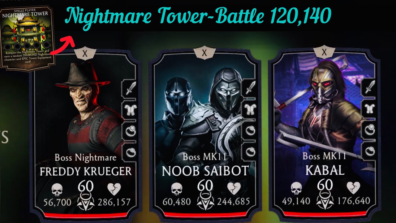 NightMare Tower Battles 120,140 Fights + Rewards | MK Mobile