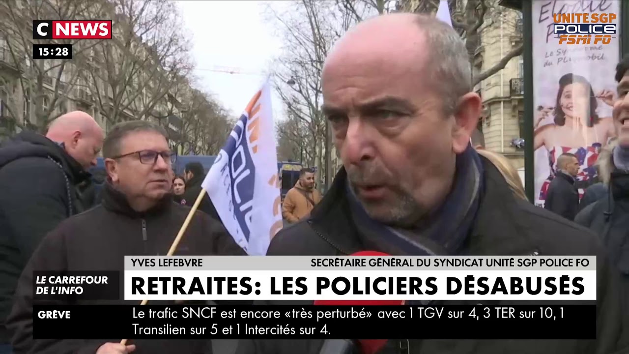 Yves Lefebvre, UNIT&Eacute; SGP POLICE suite &agrave; l'annonce du Premier Ministre sur la r&eacute;forme des retraites