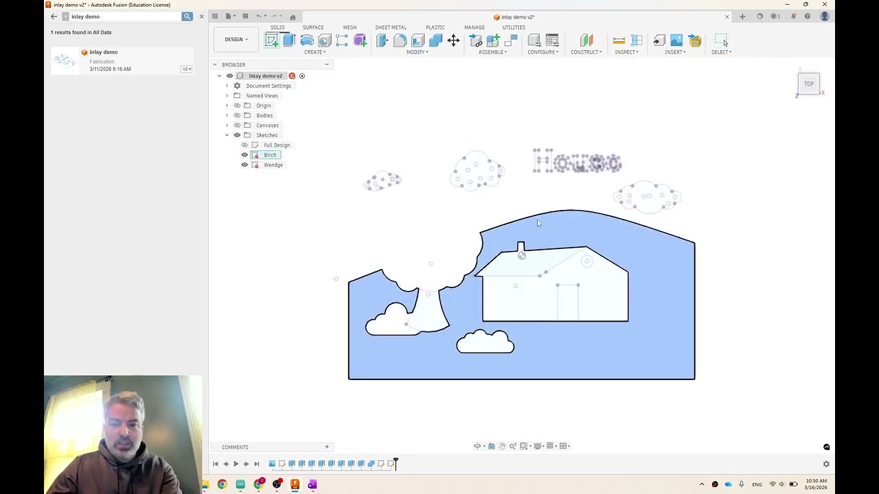 Fusion360 - Inlay 3 - Extrusions to projections