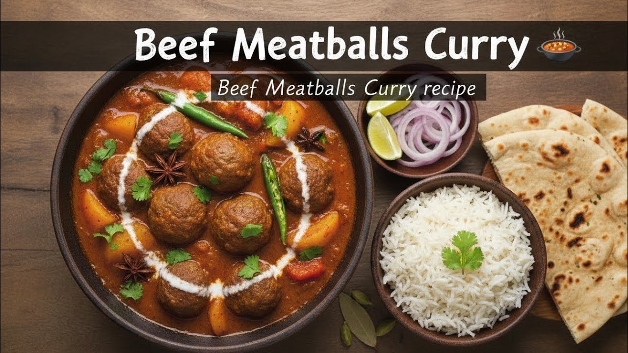  Beef Meatballs Curry recipe 🍛බීෆ් මීට්බෝල්ස් කරි (Beef Meatballs Curry) 