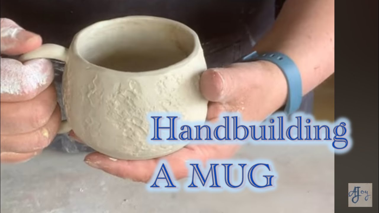Handbuilding a Textured Mug with a Stick and a Rock | Satisfying Clay Creation #ceramic #clayart