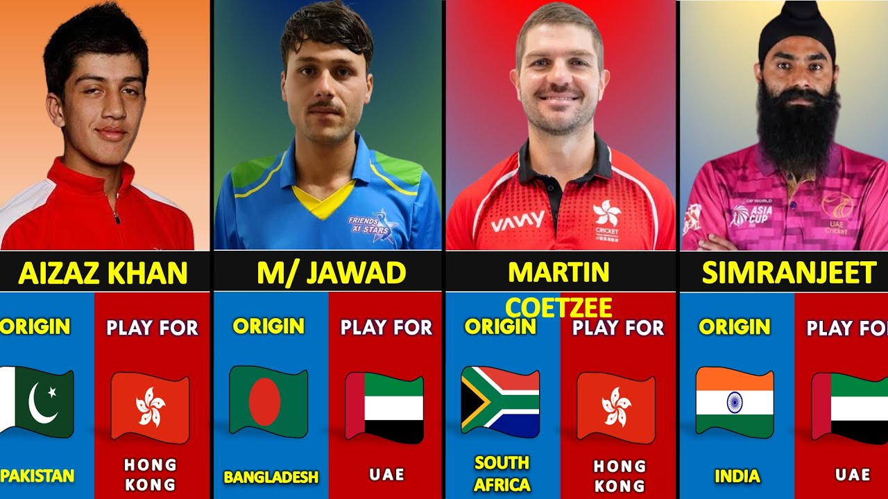 Oman vs UAE vs Hong Kong Cricket Players Origin Country
