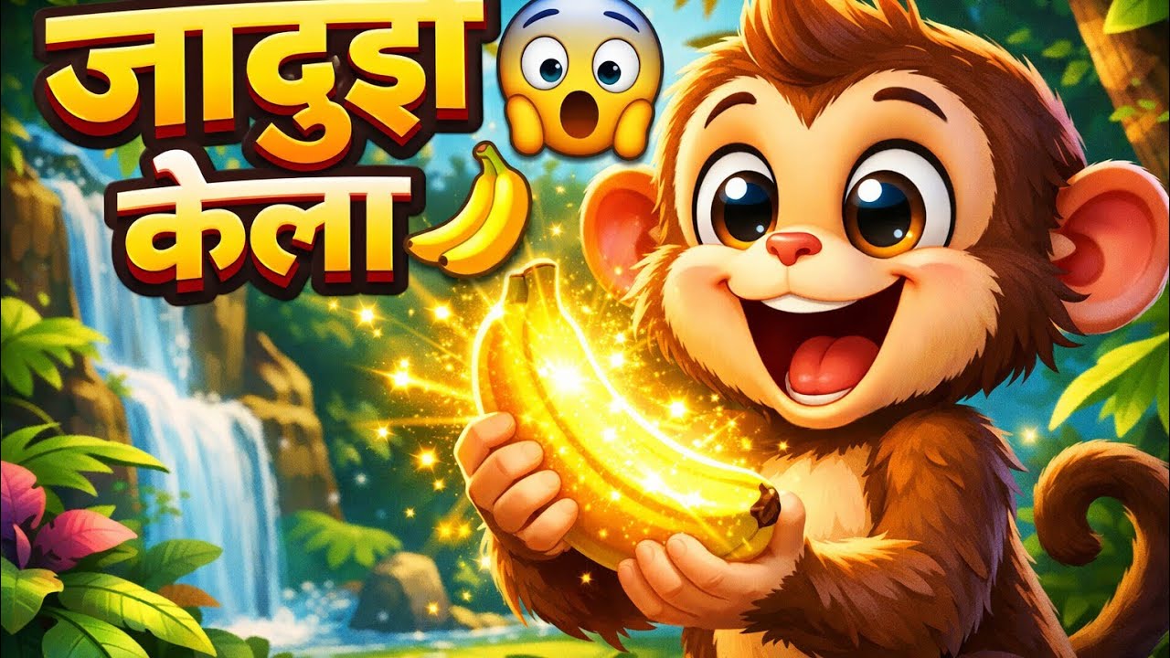 बंदर मामा और जादुई केले 🍌🐒 | Funny Jungle Story for Kids