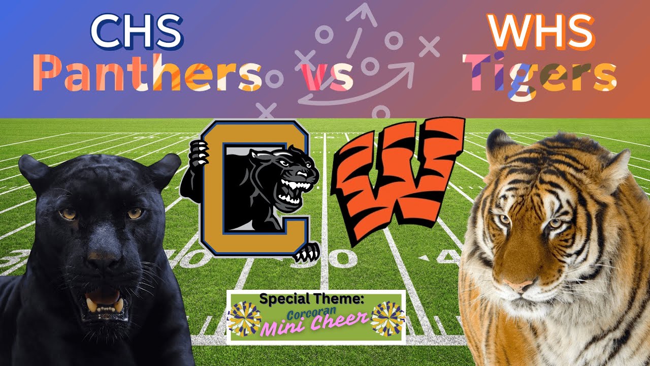 🏈 Corcoran Panthers vs Woodlake Tigers | Friday Night Football + Mini Cheer Night 🎀💙💛