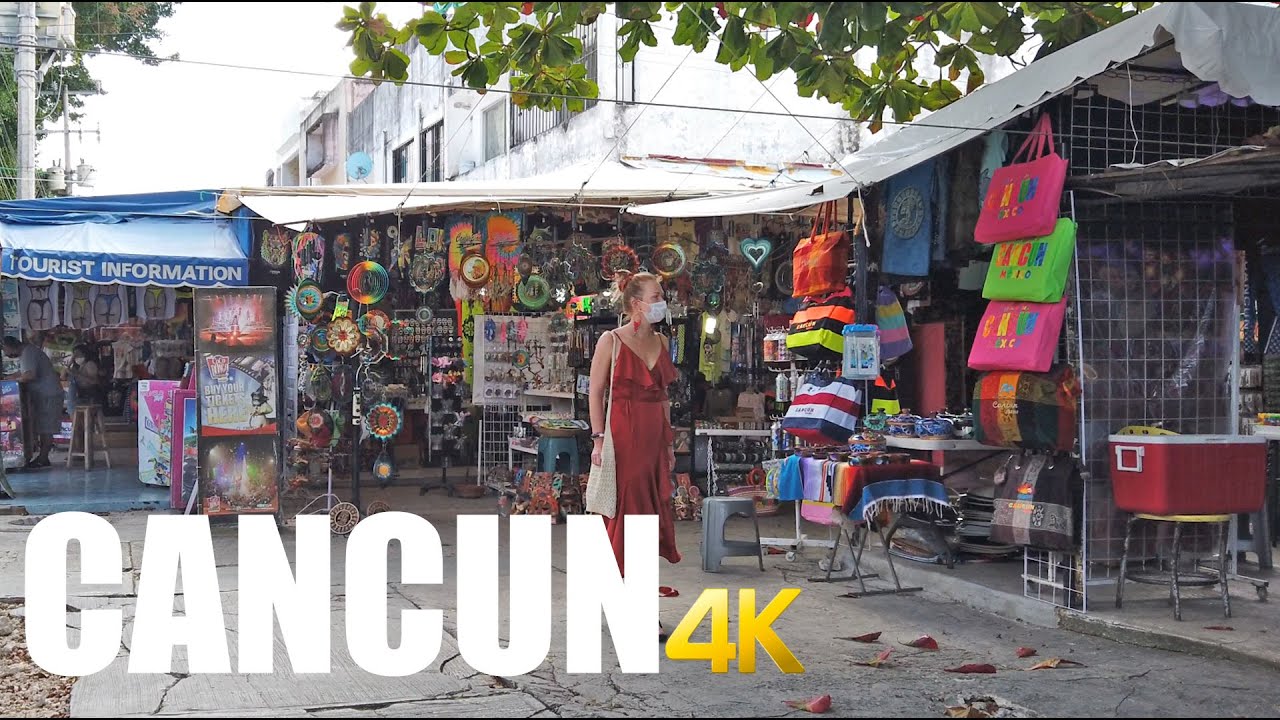 Cancun Centro, Mexico, walking tour 4k 60fps