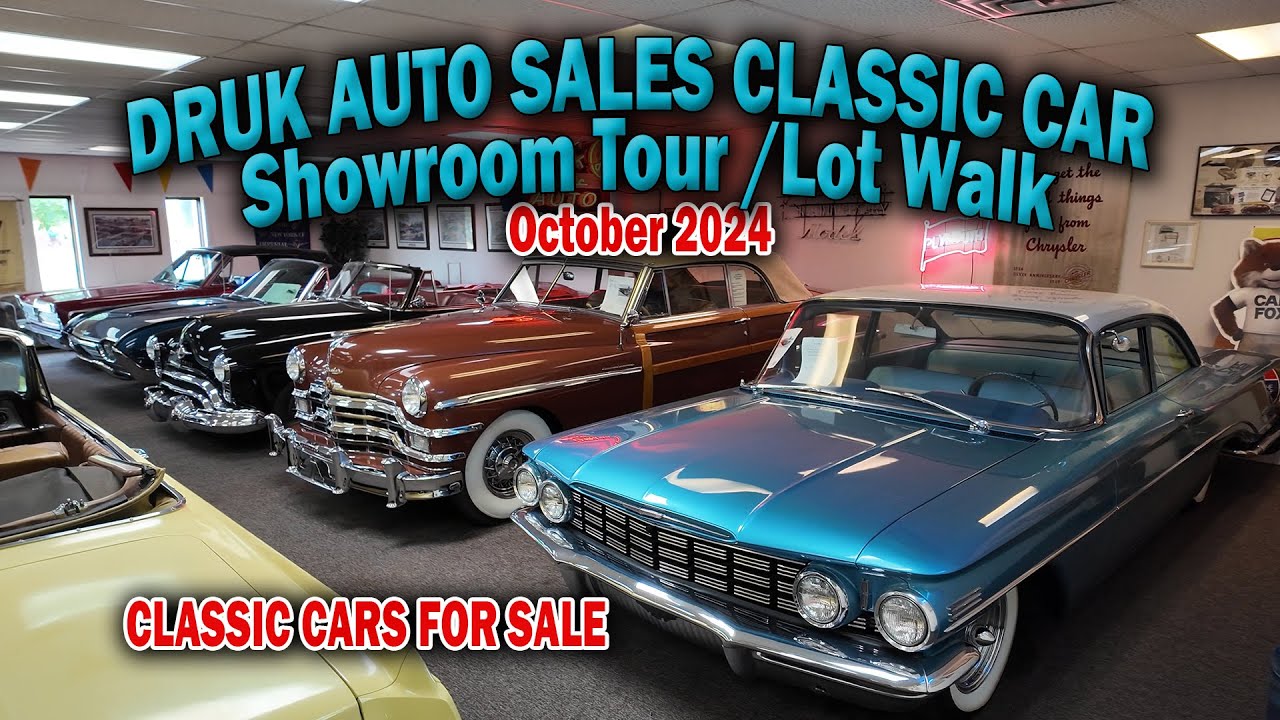 Lot Walk — Классические автомобили на продажу — Druk Auto Sales, Рэмси, Миннесота, октябрь 2024 г.