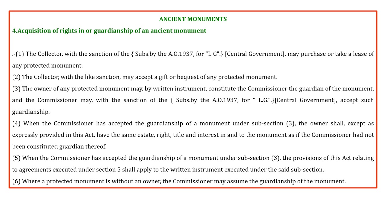 ANCIENT MONUMENTS PRESERVATION ACT 1904