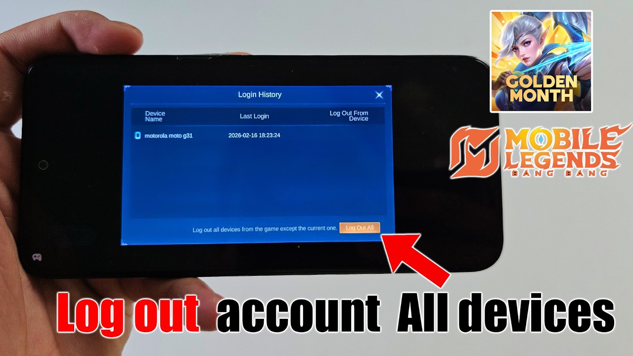 Hhow to log out mobile legends account android