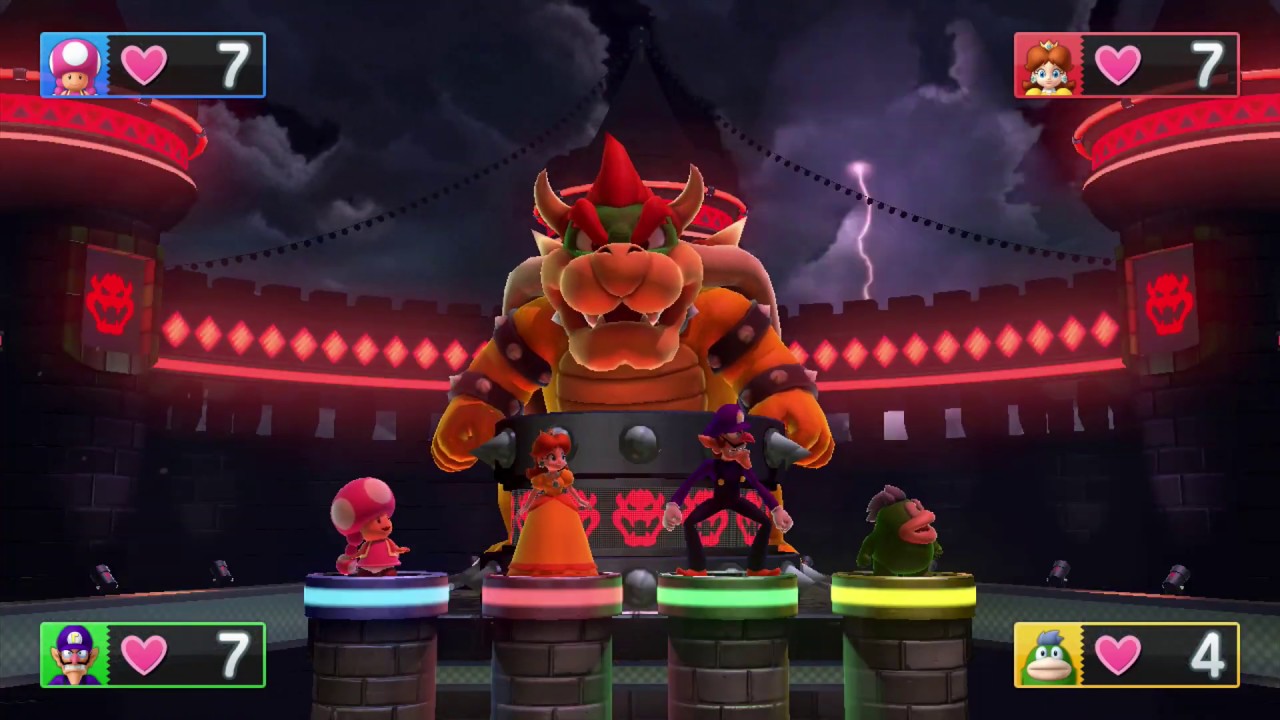 Mario Party 10 Bowser Party #342 Toadette, Daisy, Waluigi, Spike Whimsical Waters Master Difficulty