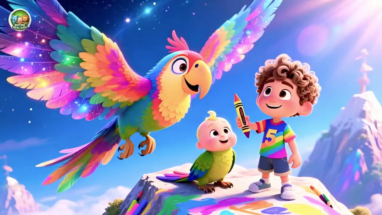Baby Parrot Colour 🦜🌈 Fun Colors Learning Song for Kids | Nursery Rhyme