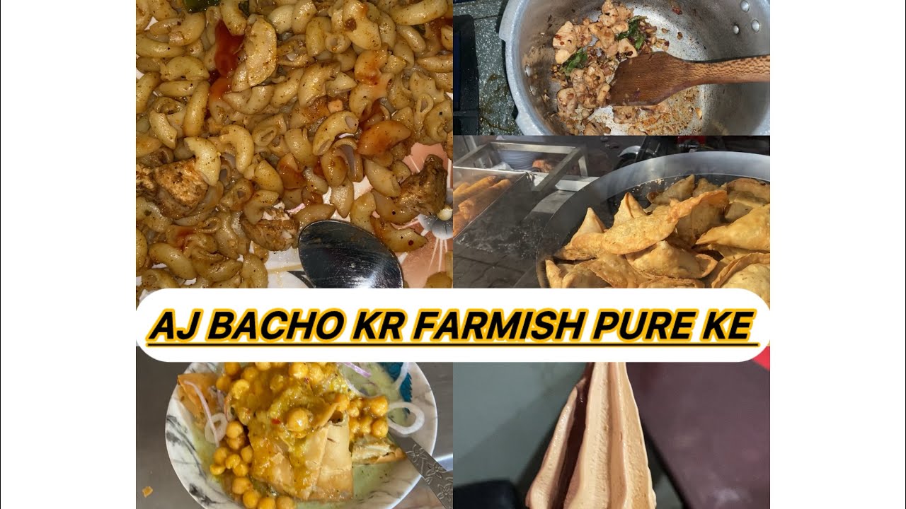 Aj bacho ke farmish pr macaroni bani 