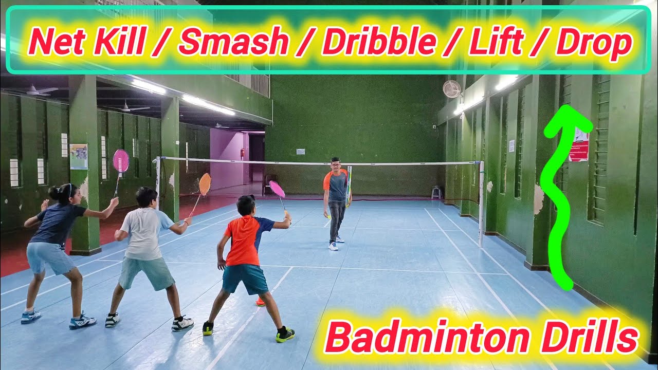 Net Kill / Smash / Dribble / Lift / Drop • Badminton Training • Badminton Drills • Badminton Shots