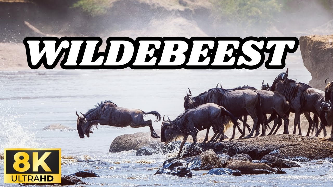 Wild Wildebeest Migration Ambience | Relaxing African Wildlife Sounds | Soothing Nature Footage 8K