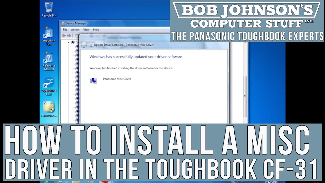 How to Install a Panasonic Misc Driver in the Toughbook CF-31