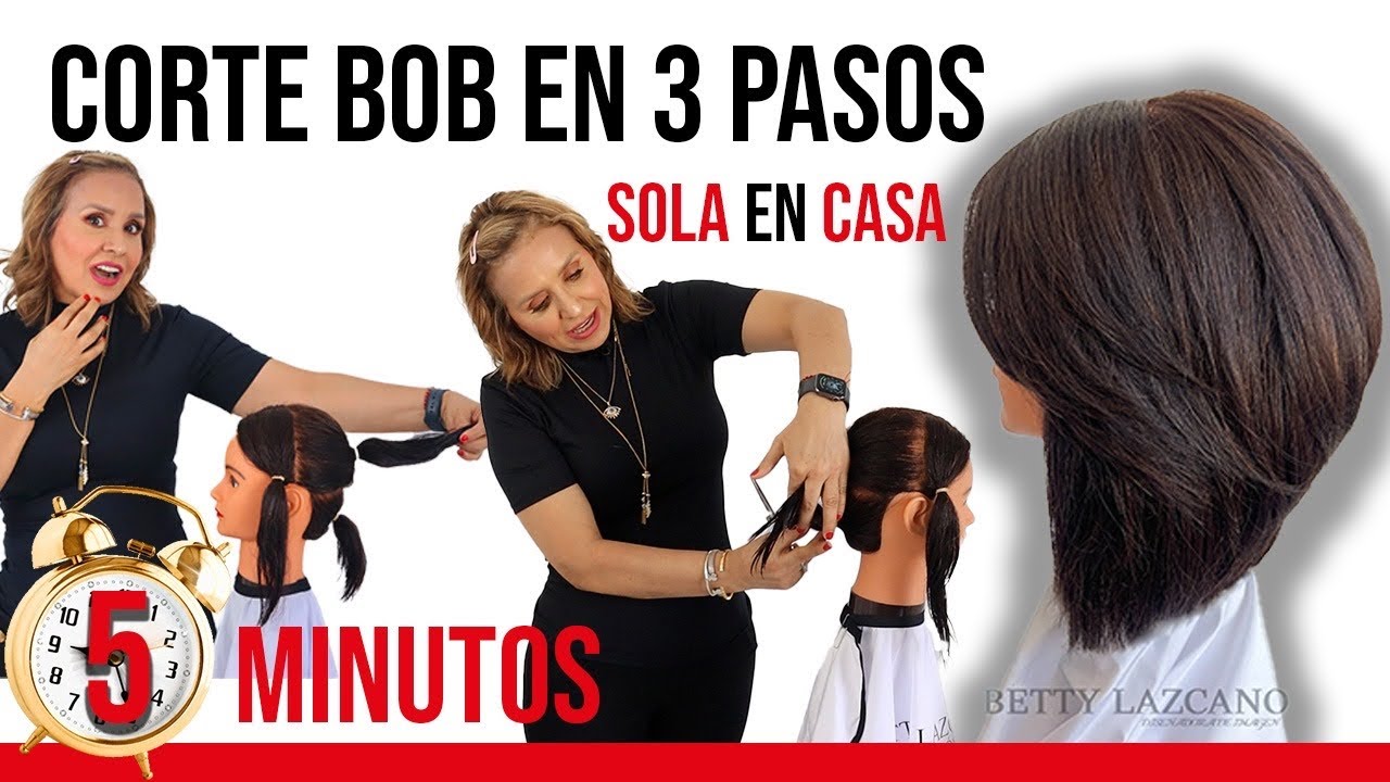 CORTE BOB EN 3 PASOS con COLETAS en 5 MINUTOS  SOLA en CASA @BETTY LAZCANO TUTORIALES HAIRCUT step by step