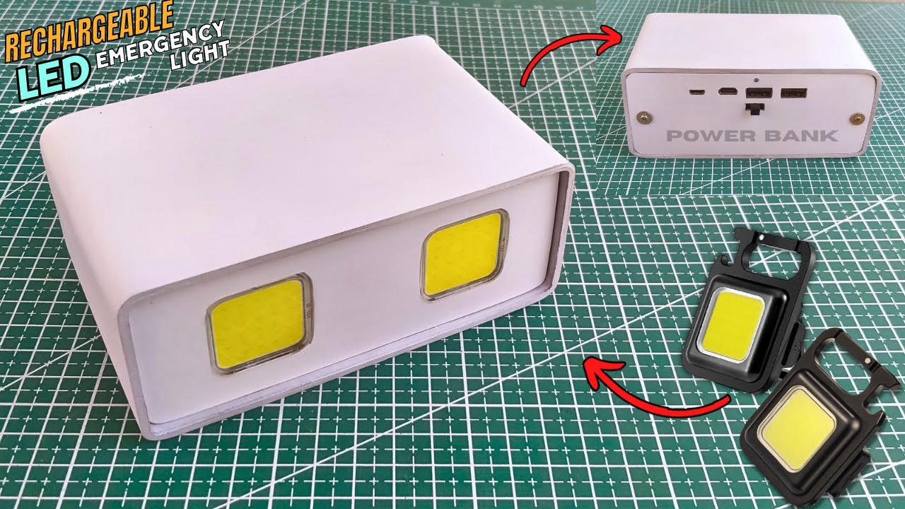 How to make rechargeable emergency led light plus power bank