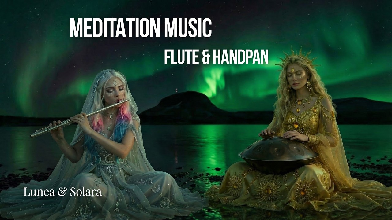 Relaxing Handpan & Flute Music | Northern Lights Meditation
