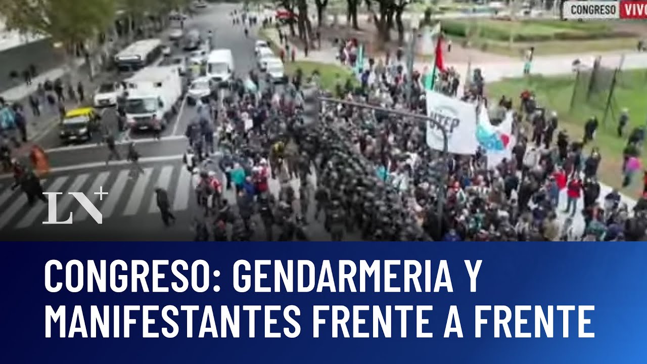 Protesta y máxima tensión en el Congreso: incidentes en la marcha de jubilados
