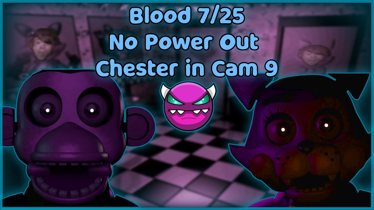 Blood 7/25 Chester in Cam 9, No Power Out | FNAC But Better!