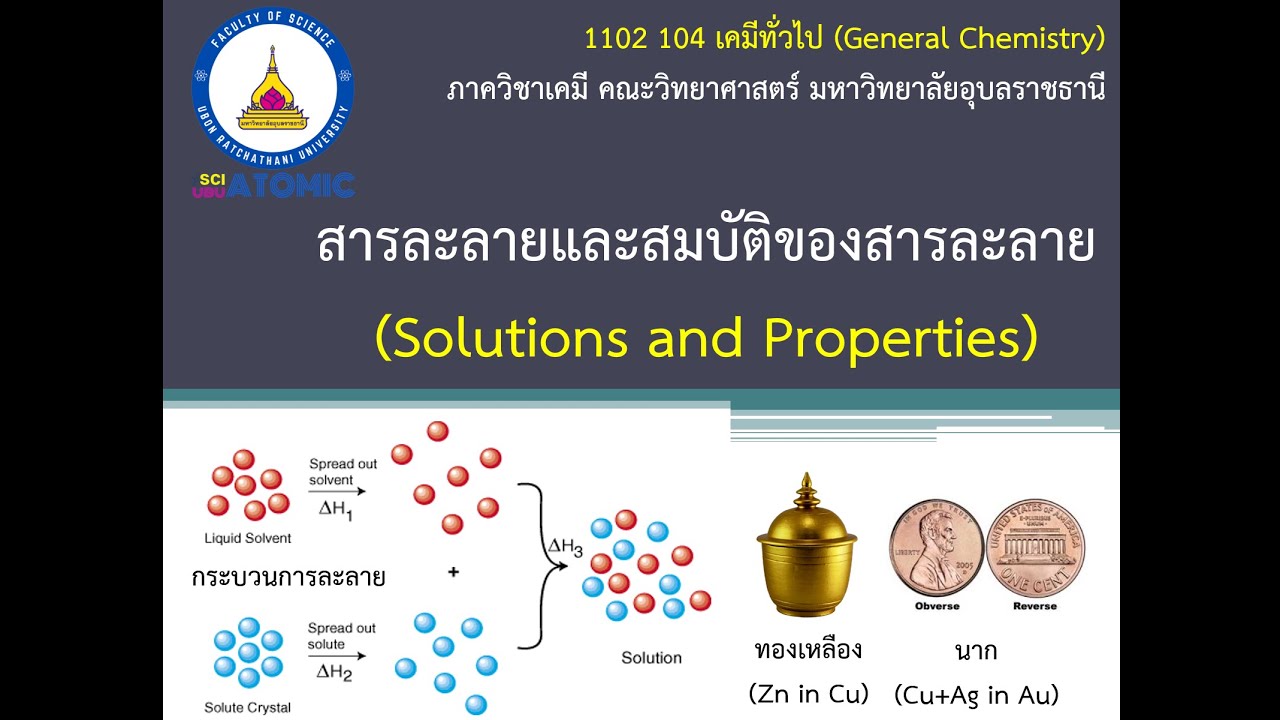 สรุปเคมีทั่วไป เรื่อง สารละลายและสมบัติของสารละลาย (Solution and Its Properties)