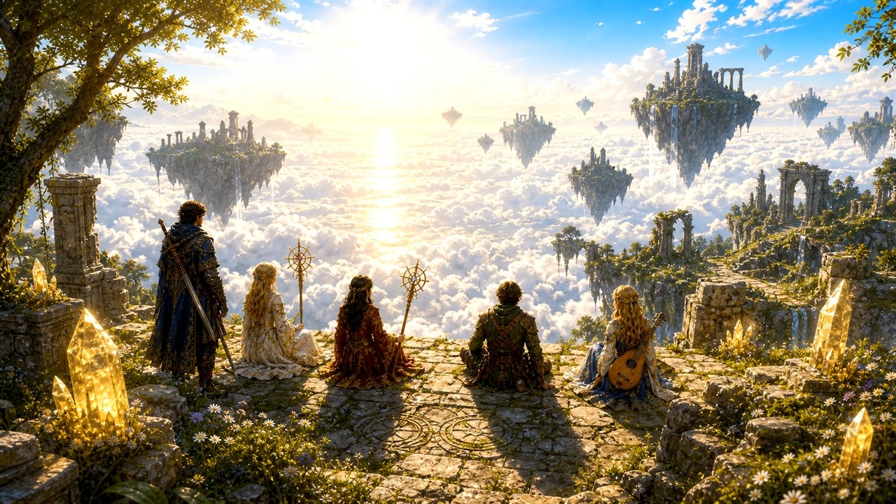 Sky Island Fantasy Music ☁️ Peaceful BGM for Study & Focus | Azure Skyward Isles