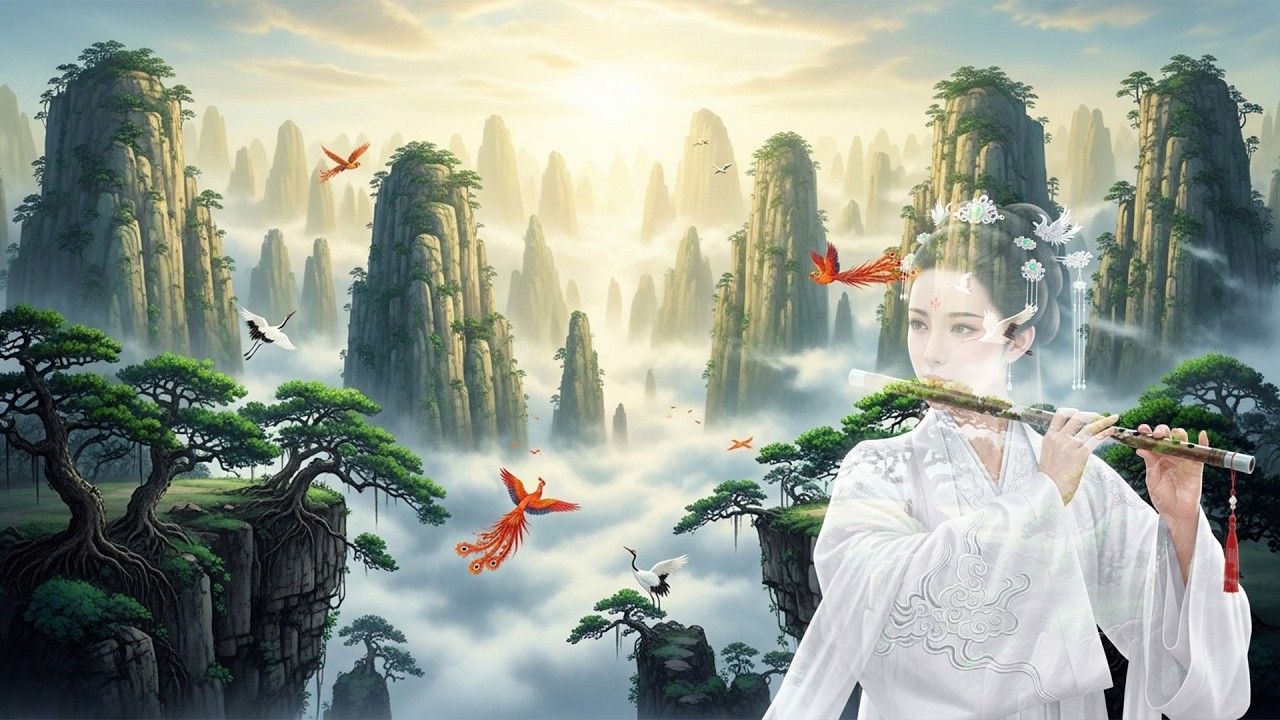 Stress Relief Chinese Music, 🍃Relaxing Bamboo Flute & Guzheng Music