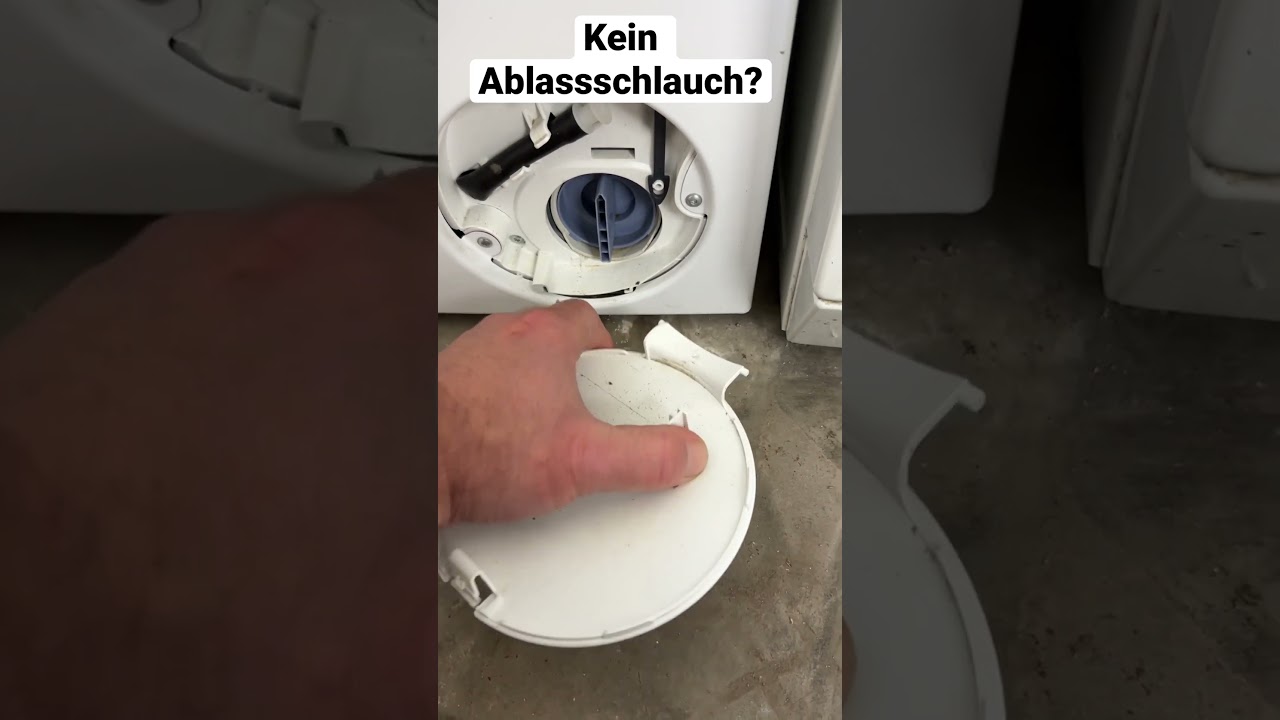 Waschmaschine Flusensieb leeren - kein Ablassschlauch? Kein Problem.