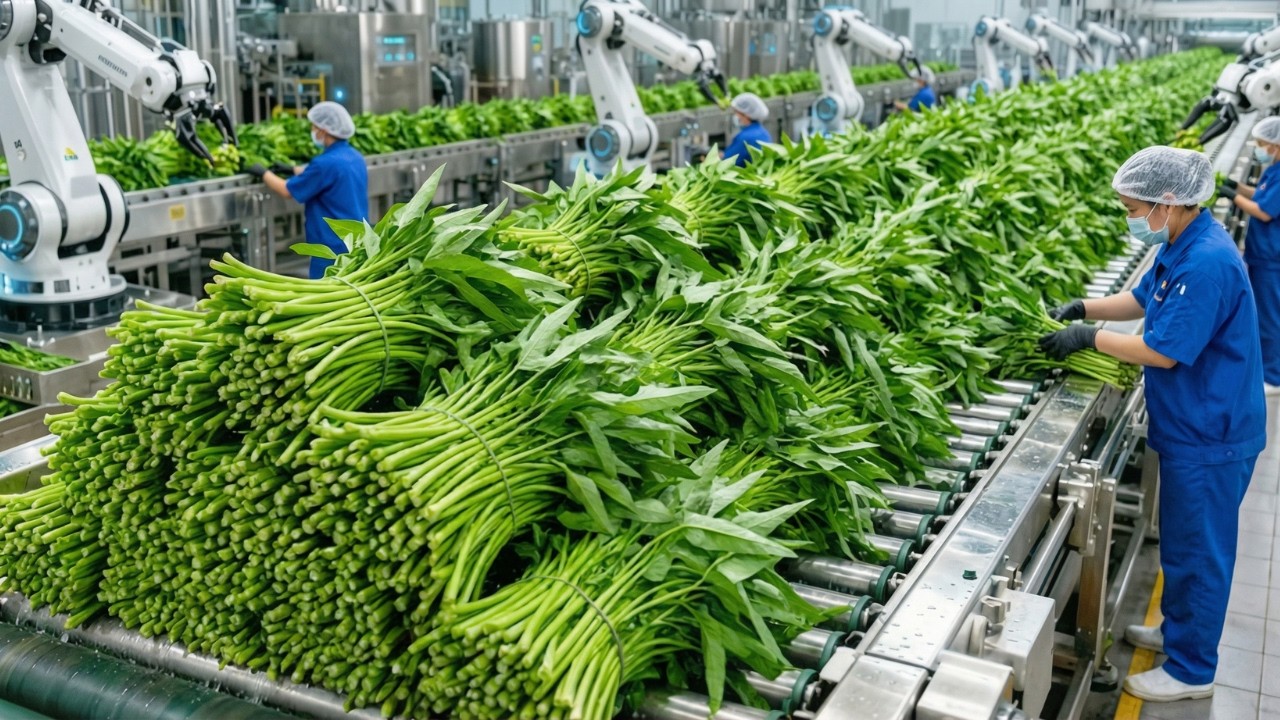 Inside a Massive Spinach Factory: How 10,000 Tons Are Processed Per Day | Shocking Truth