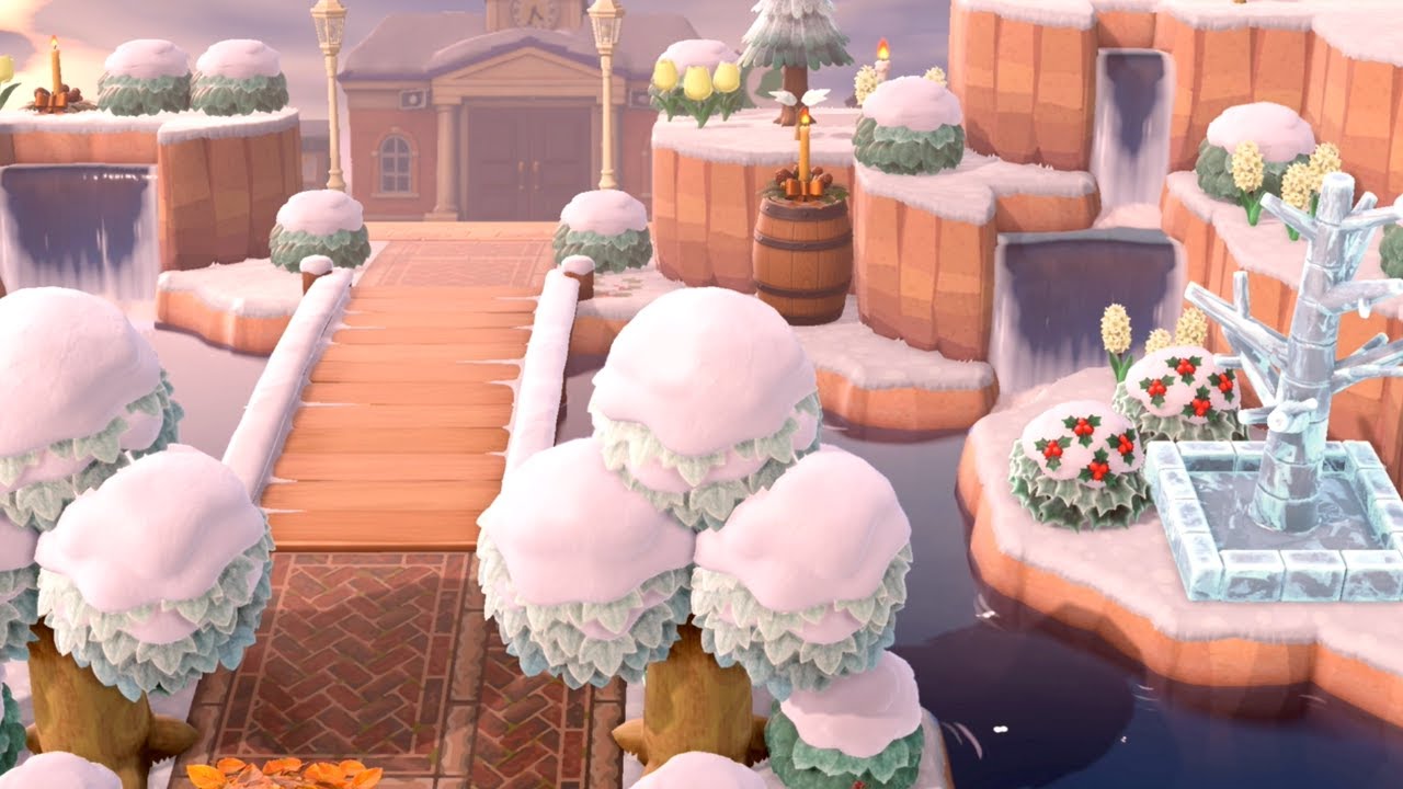 Cozy Winter Island Entrance | Speed Build | Animal Crossing New Horizons