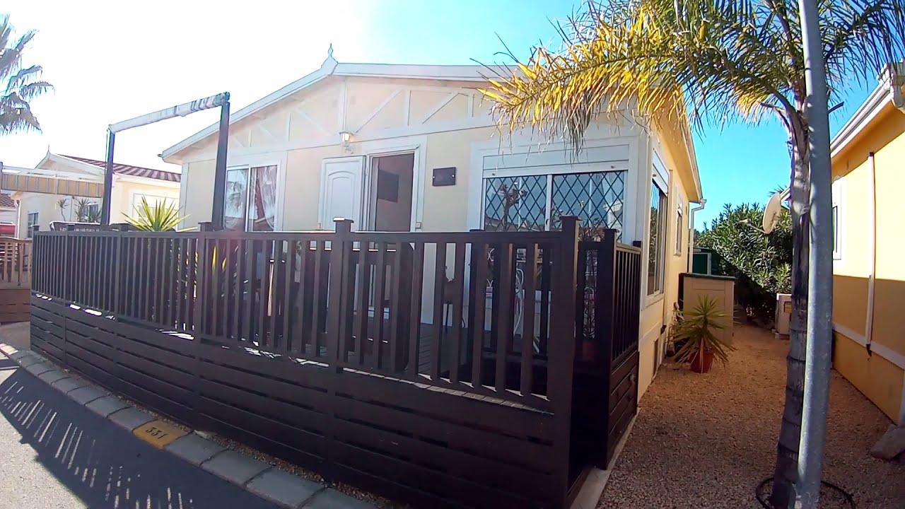 Double Aitana Park Home For Sale on Camping Almafra Caravan Park In Benidorm, Costa Blanca, Spain.