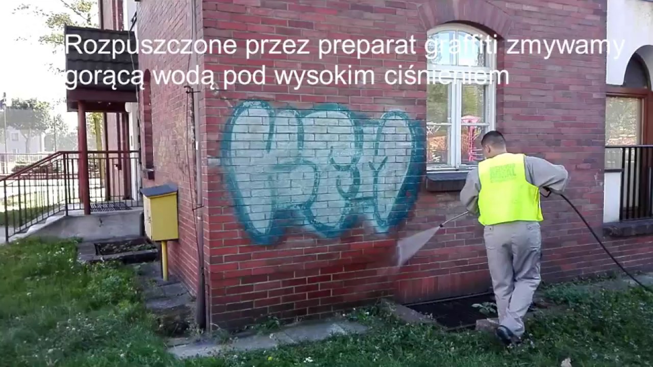 02. Usuwanie pozostałości graffiti po usuwaniu wstępnym.