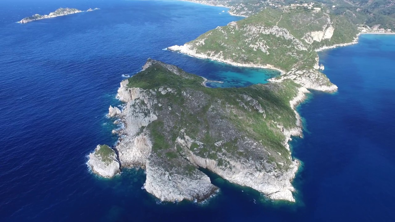 Afionas Agios Georgios North Corfu  by drone 4K