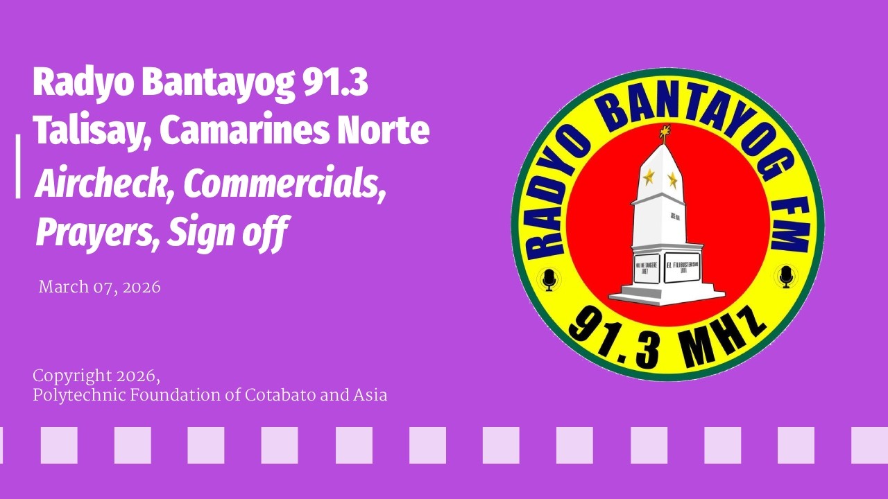 Radyo Bantayog FM 91.3 Aircheck, Commercials, Sign-Off/Closedown (March 07, 2026)