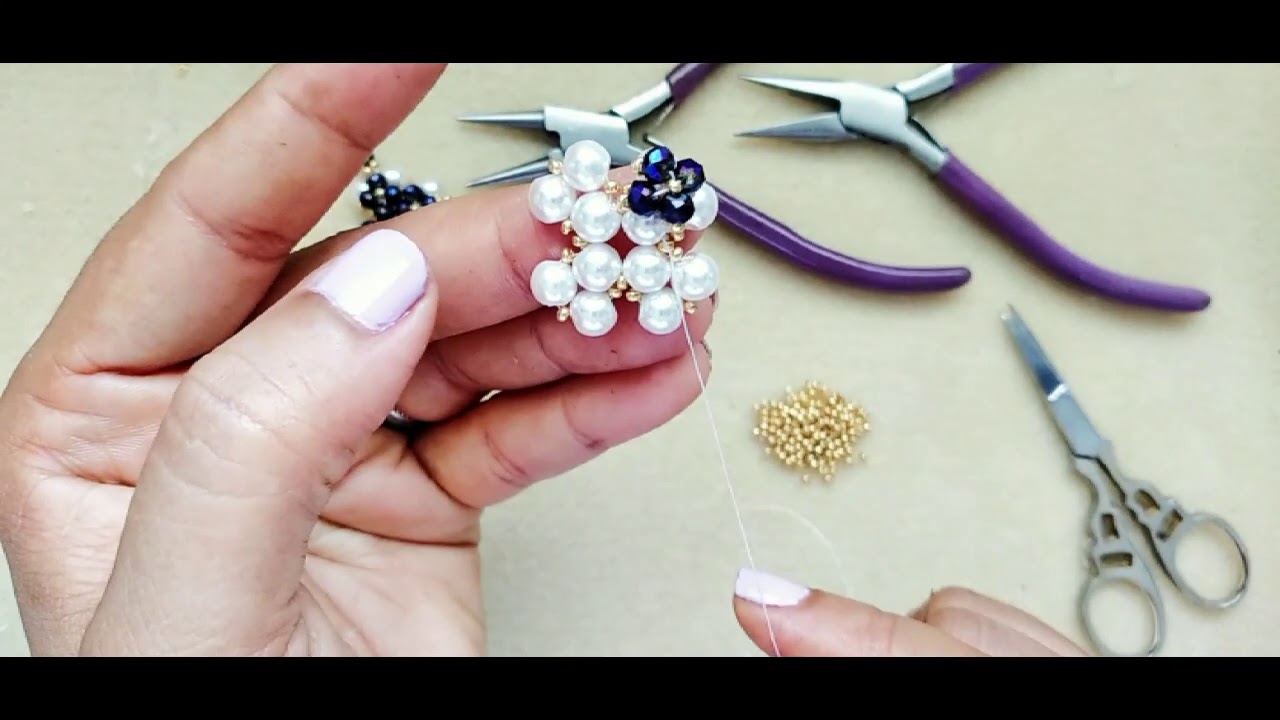 Aretes en Perlas y Cristales Basico💋