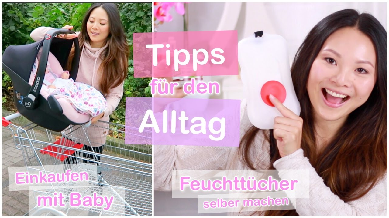TIPPS IM ALLTAG! EINKAUFEN MIT BABY | FEUCHTTÜCHER SELBER MACHEN | HAARROLLER DUTT | Mamiseelen