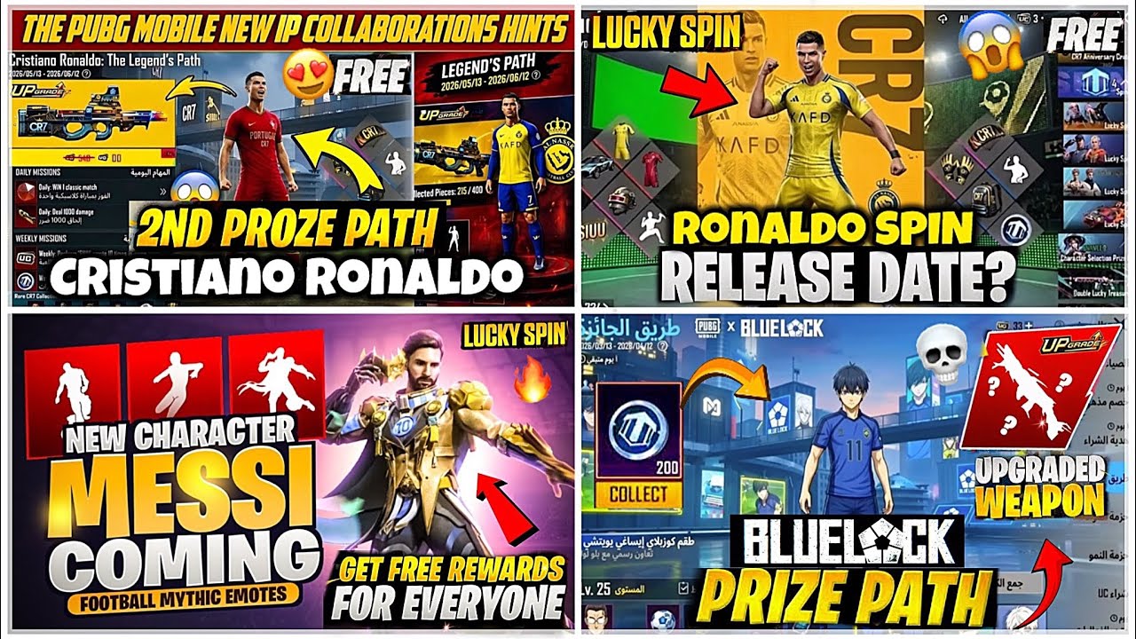 4.4 2ND CRISTIANO RONALDO PRIZE PATH😍| 4.4 NEW BLUE LOCK LUCKY SPIN🔥| NEW MESSI ICON M762🤯PUBGM/BGMI