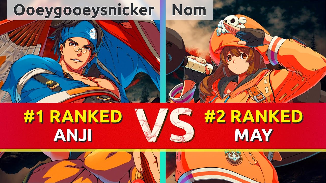 GGST ▰ Ooeygooeysnicker (#1 Ranked Anji) vs Nom (#2 Ranked May). High Level Gameplay