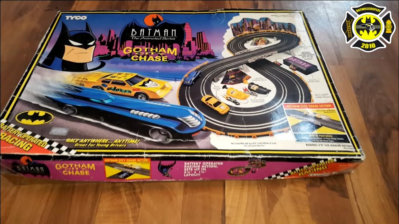 Batman race track Tyco gotham chase BTAS circuit &eacute;lectrique batmobile slot