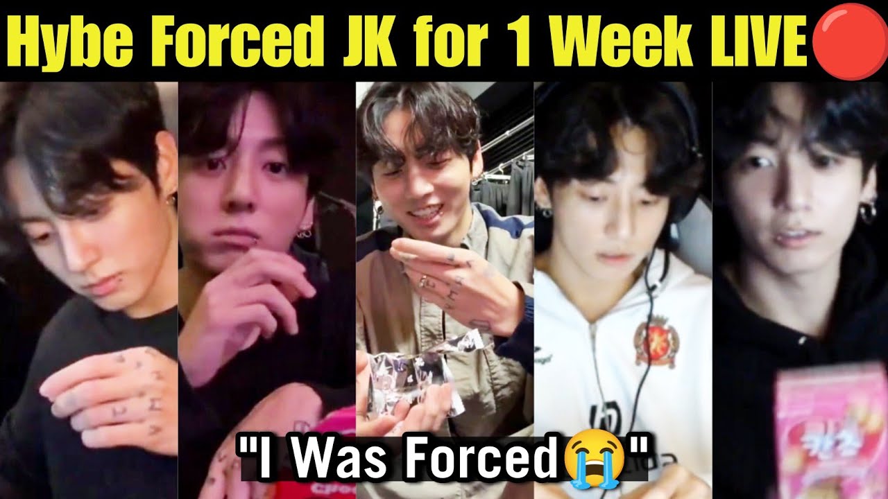 Jungkook Was Forced 😭 JK 1 Week LIVE 🔴 is Fake ❌ Hybe Forced Jungkook for 1 Week LIVE 🔴 #bts #jk #v 