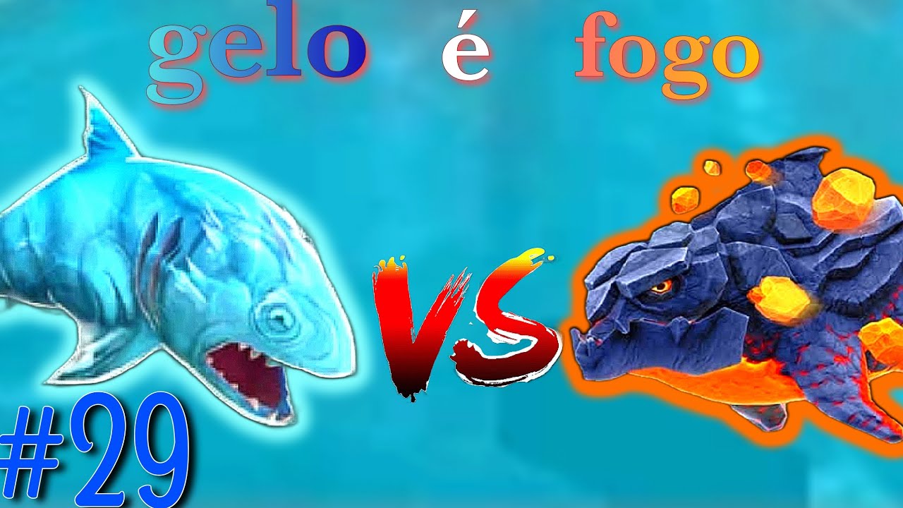 TUBARÃO DE GELO VS TUBARÃO DE FOGO HUNRGY SHARK EVOLUTION