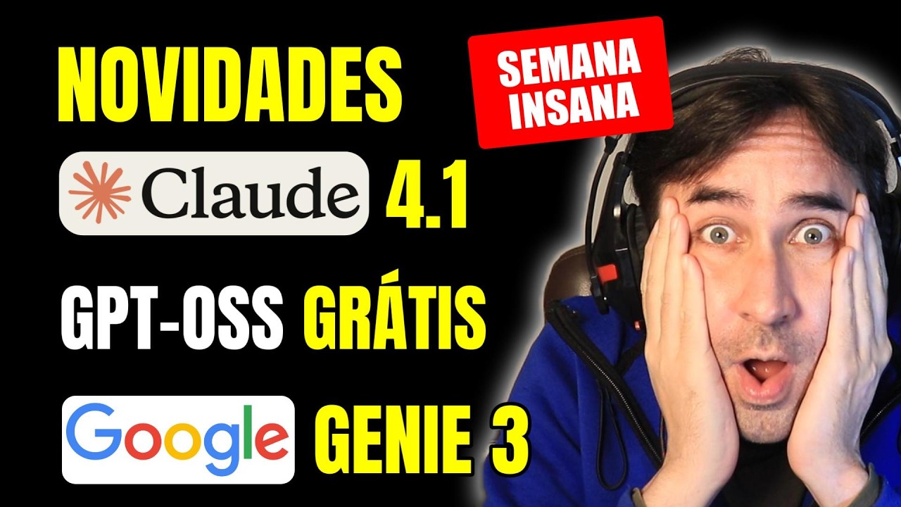NOVO Claude 4.1, NOVO GPT-OSS, NOVO GENIE 3 e NOVO CrewAi STUDIO | A SEMANA MAIS INSANA DO ANO da iA