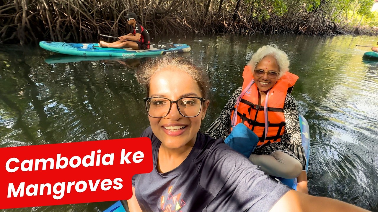 Cambodia में Paddle Boating 🌳 और Romantic Sunset