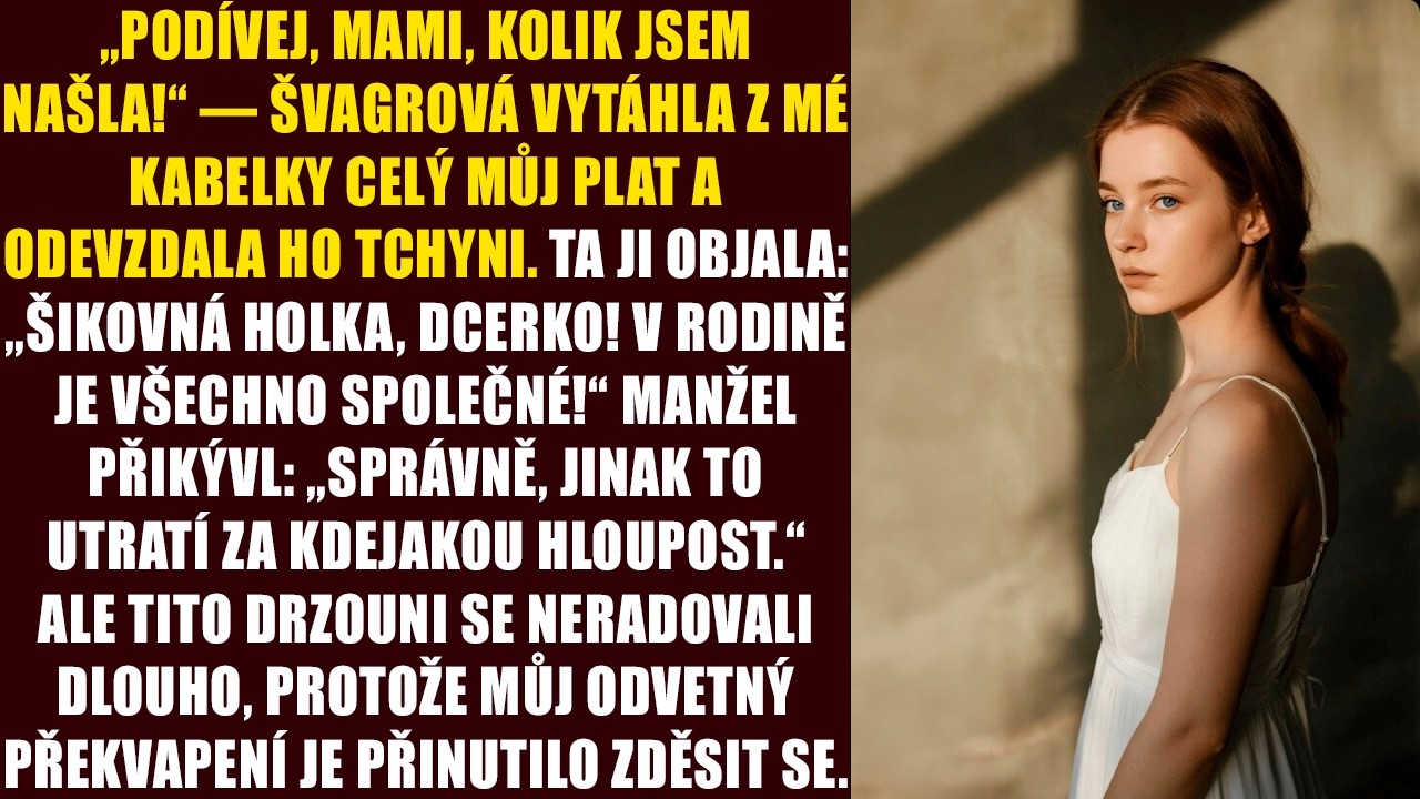 „Podívej, mami, kolik jsem našla!“ — švagrová vytáhla z mé kabelky celý můj plat a odevzdala ho...