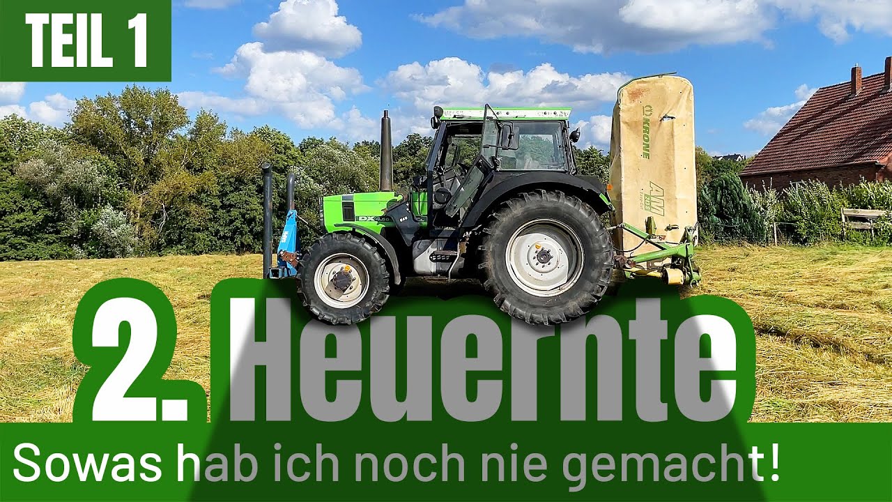 Farm-Vlog #043 - Heuernte vom 2. Schnitt, Schwader macht Probleme! Teil 1
