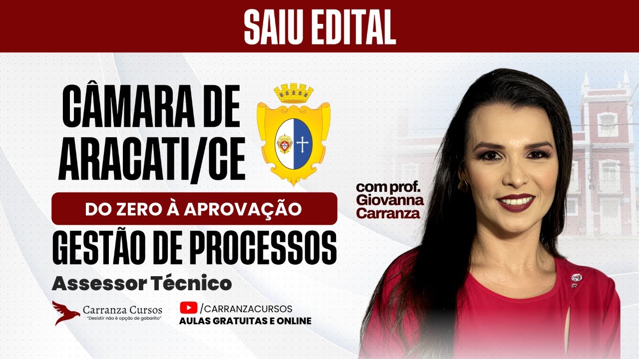 Concurso Câmara de Aracati-CE: Gestão de Processos para Prova