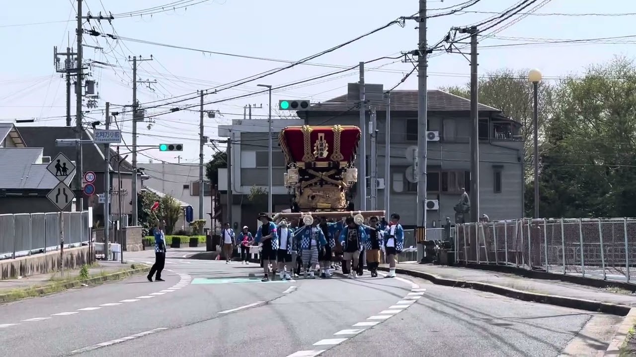 令和7年4月19日阿万亀岡八幡宮春祭り宵宮伊賀野だんじり筒井へ2